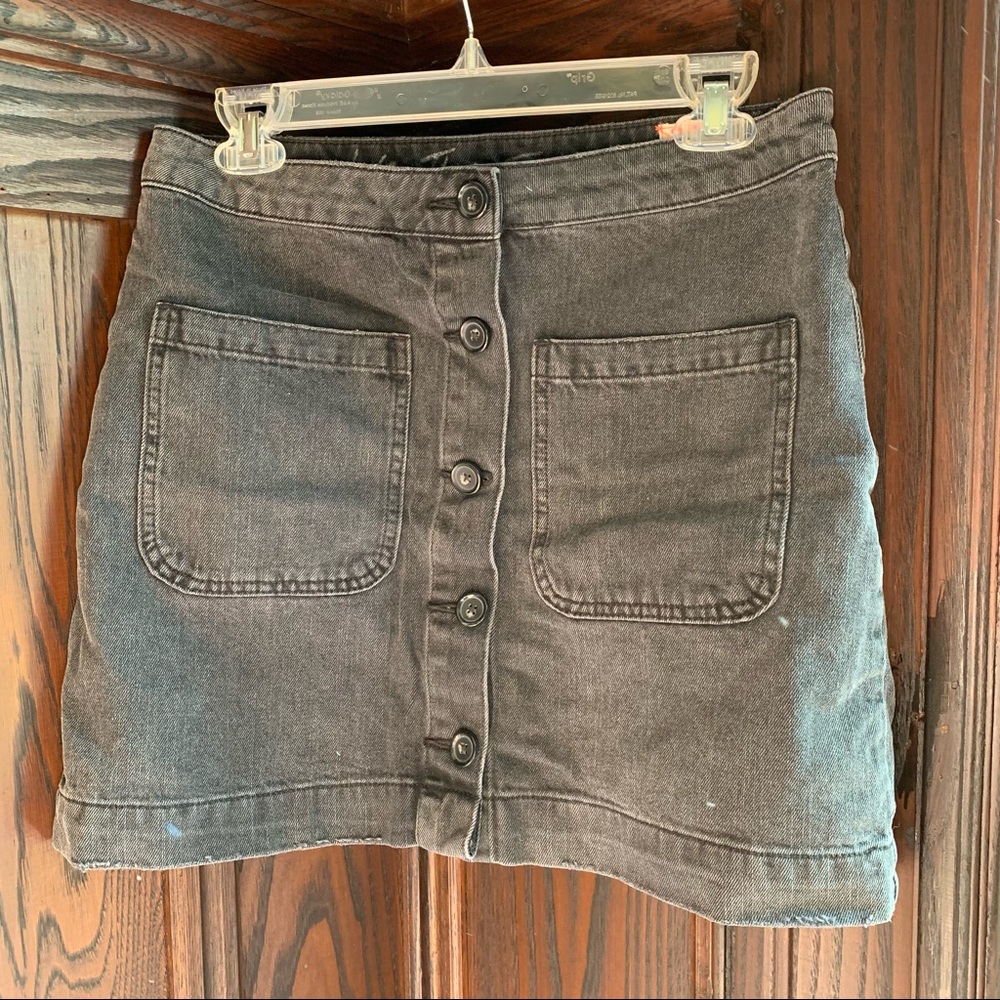 Free People black denim cotton skirt size 29